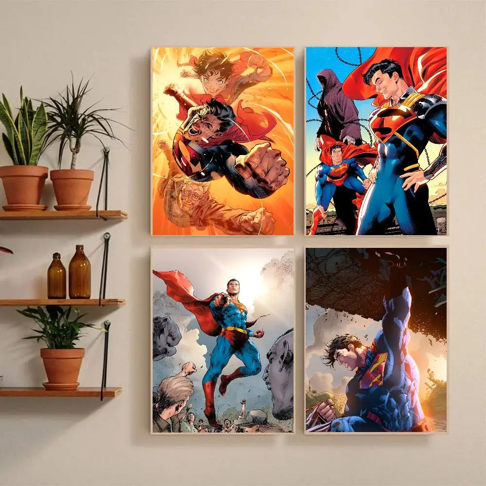 Comic Book Covers S-Super Cartoon man Manga Poster Self-adhesive Art Waterproof Paper Sticker Coffee House Bar Room Wall Decor