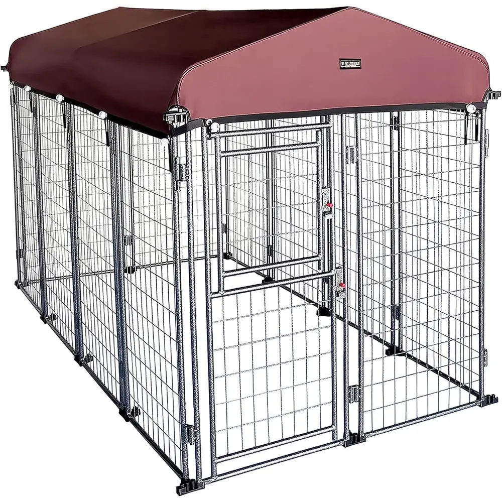 

8'*4'*5' Dog Kennel Outdoor with Roo Cover or Large Dogs Heavy Duty Dog ence Welded Wire Catio Retriever Dog Playpen