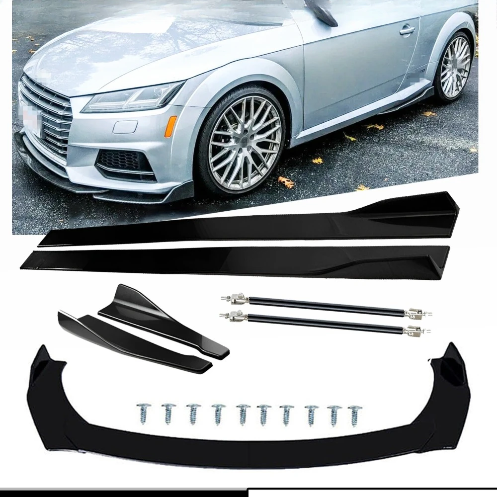 

For Audi TT MK2 MK3 Front Splitter Bumper Lip Spoiler Gloss Black Bod Kit United States