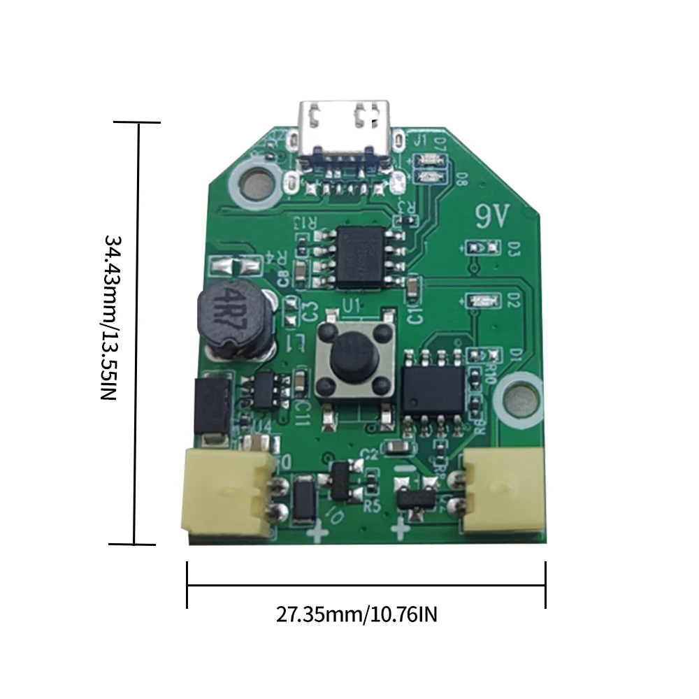 Micro/Type-C USB Rechargeable Small Fan Control Board Brushless Motor 3 Gears Adjustable 5V to 5V 7V 9V