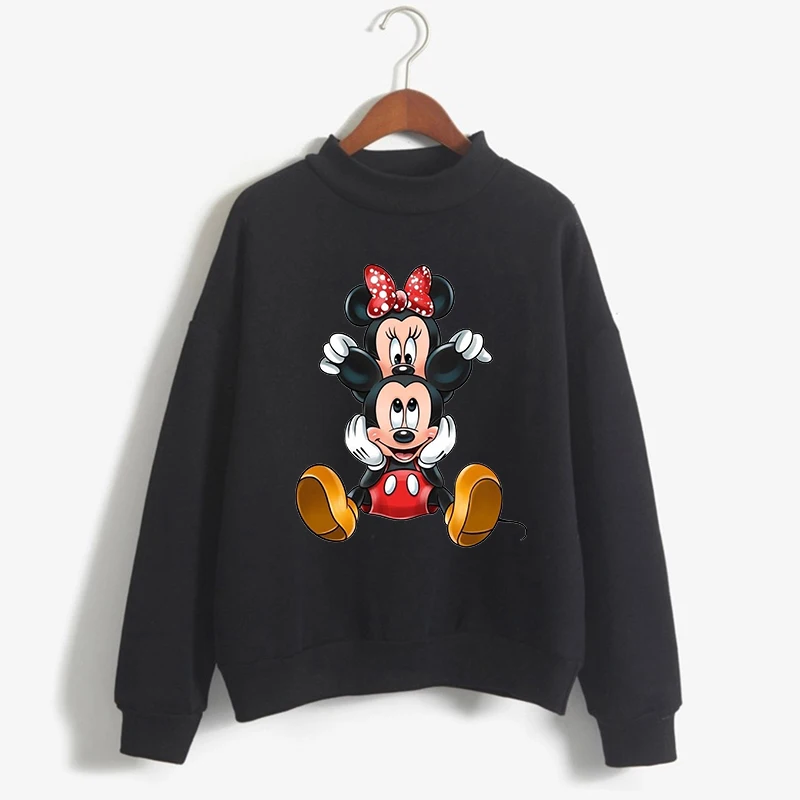 Fashion Hoodies Turtleneck Minnie Kawaii Cartoon  Anime Sweatshirt Disney Mickey Mouse Hoodie Clothes Girl Boy Top Sweatshirts