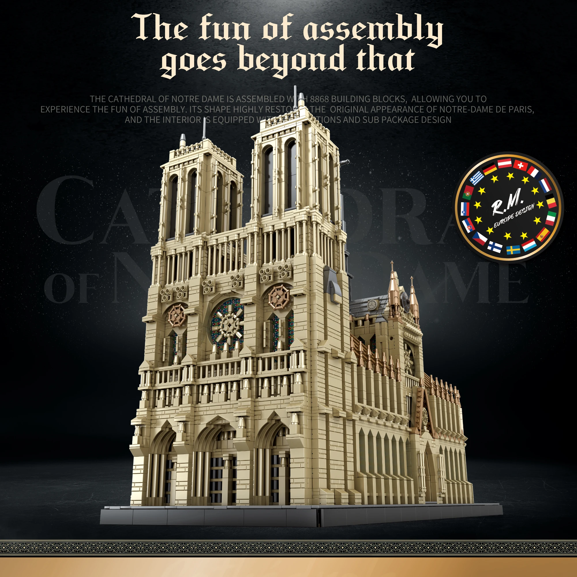 New 8868pcs World Famous Architecture Notre Dame De Paris Model Building Blocks City Streetview Bricks Toys Kids Christmas Gifts