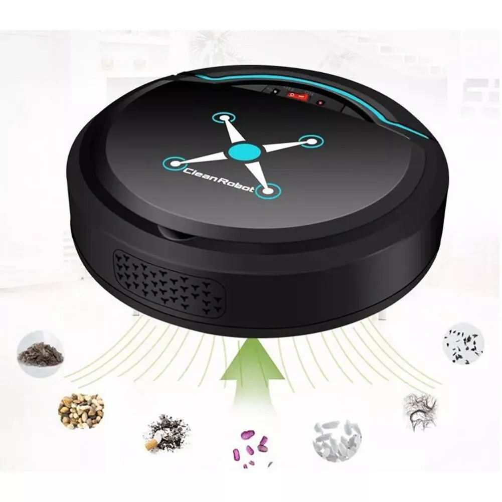 Carpet Automatic Sweeper Long Lasting Battery Li Ion Battery Microcomputer Control Motor Smart Robot Vacuum Cleaner Black