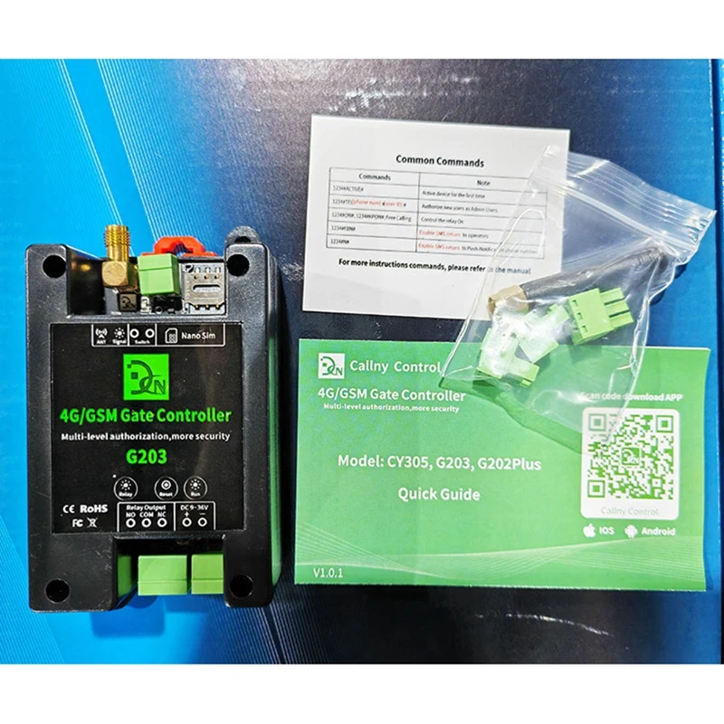 GSM 4G Gate Opener Remote Access Controller On/Off Relay Switch For Access Control Garage Door US Plug