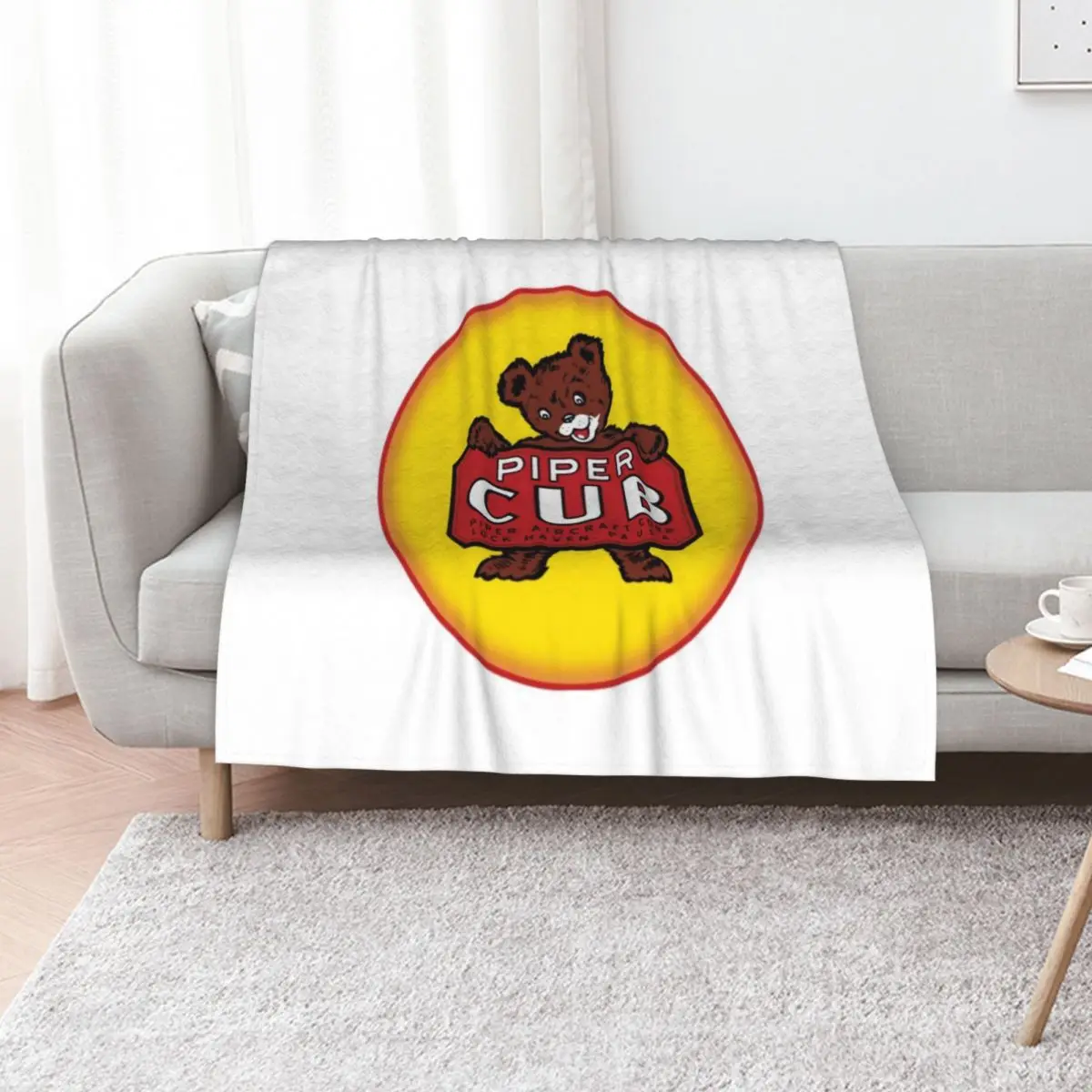Piper Cub T-ShirtPiper Cub Aircraft Throw Blanket Soft Big Flannels for winter Plaid on the sofa Heavy Thins Blankets