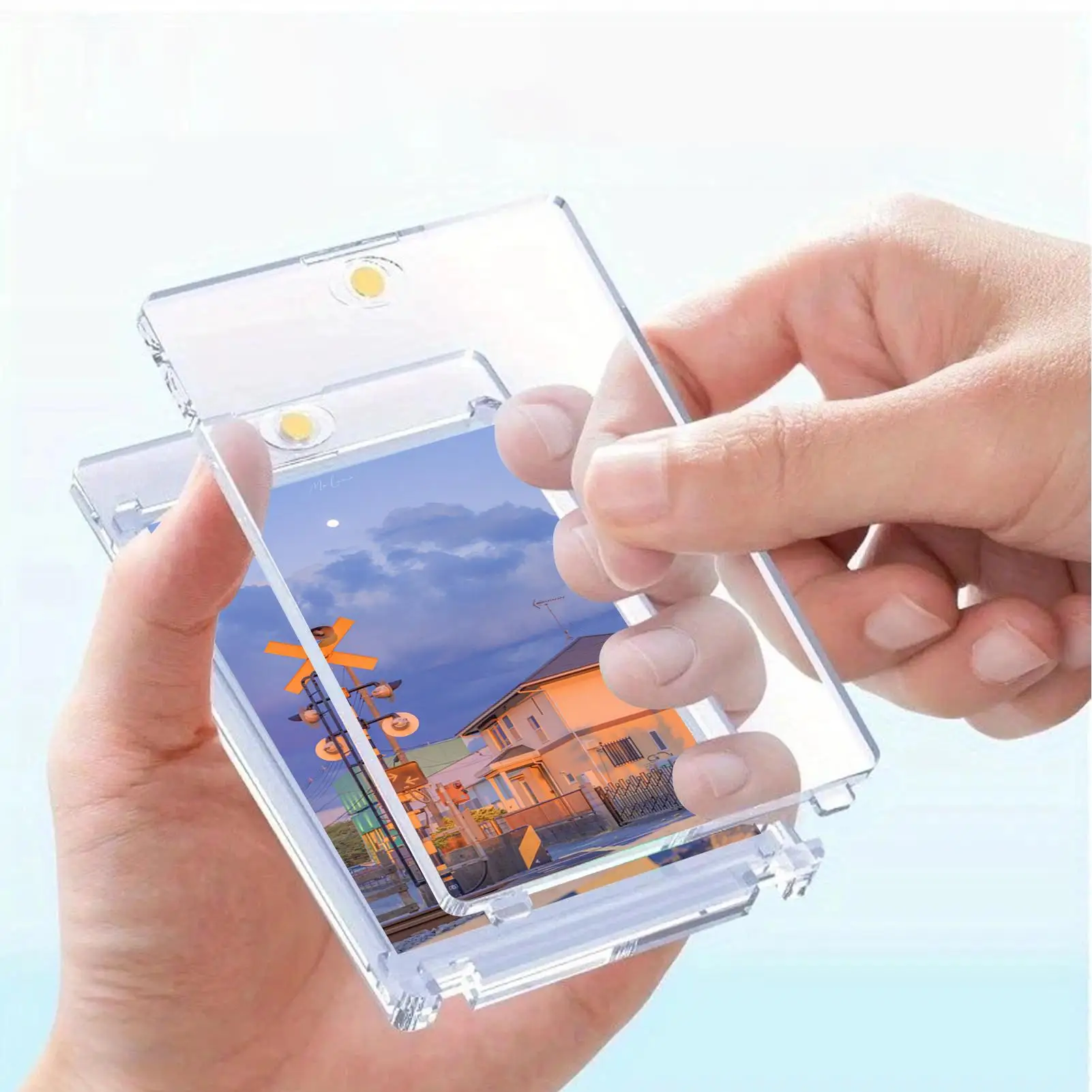 Hard Sleeves For Trading Cards Clear Magnetic Sports Card Sleeves Court Accessories For Transport Carrying Keychain Holding
