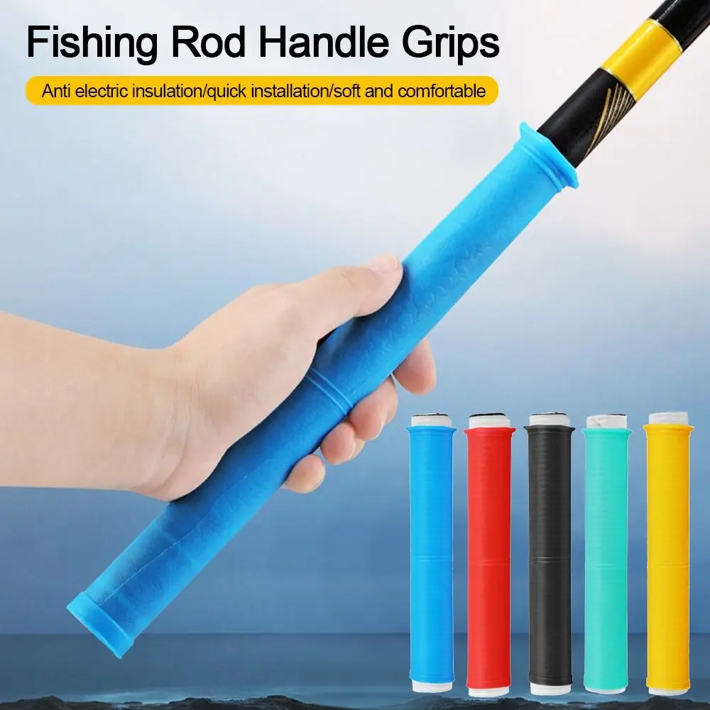 Silicone Fishing Rod Handle Wrap Non Slip Universal Hand Pole Grips Replaceable Multifunctional Protective Cover