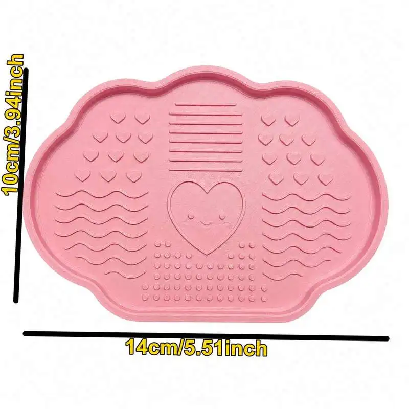 Heart Cloud Form Cosmetic Brush Washing Tray Mini Portable Makeup Brush Scrubbing Clean Holder