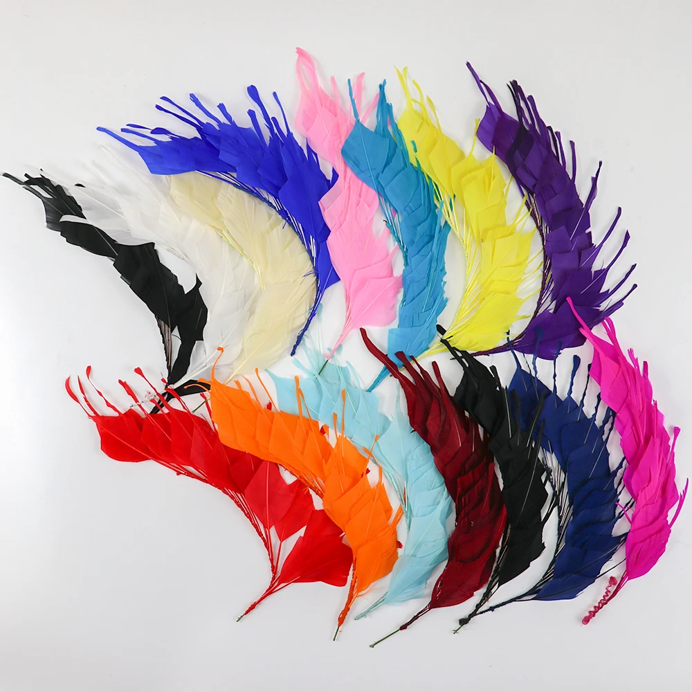 Feather Flower Natural Goose Feather Dyed Colorful Plumas Jewelry Party Headdress Accessory Crafts Feathers DIY Decoration