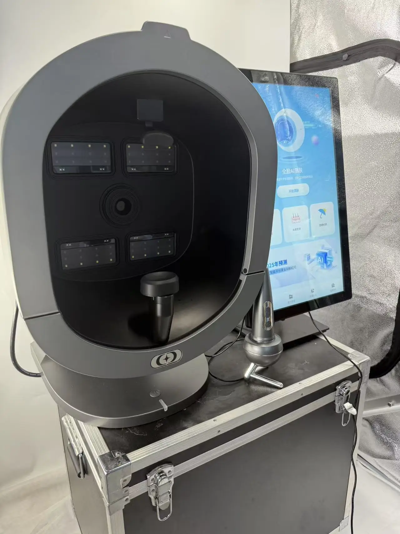 전문 3D 얼굴 피부 분석기 15.6/21.5 인치 AI 8광 스펙트럼 스캐너 모발 분석 살롱 비즈니스 뷰티 케어 기기