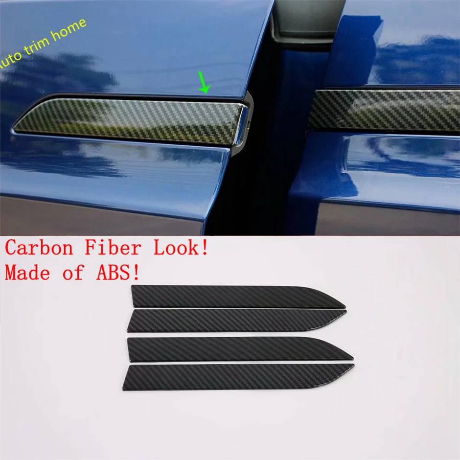 

Car Accessories Door Pull Doorknob Handle Catch Decor Panel Cover Trim Fit For Tesla Model X 2017 - 2020 ABS Carbon Fiber Look