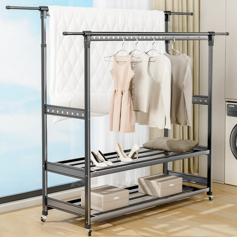 Clothes drying rack, floor to floor folding balcony, household yard, telescopic, mobile, outdoor