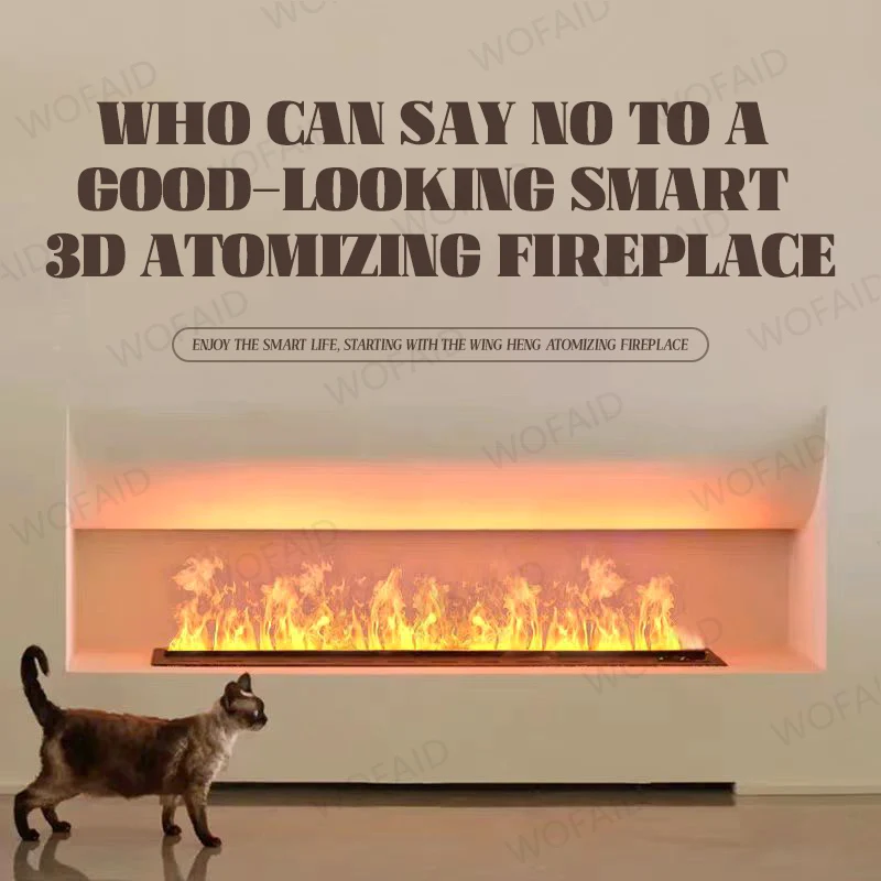 

3D Atomized Fireplace With Colorful Steam Flame ECO Decorative Customized Mist Intelligent Indoor Electric Water Vapor Fireplace