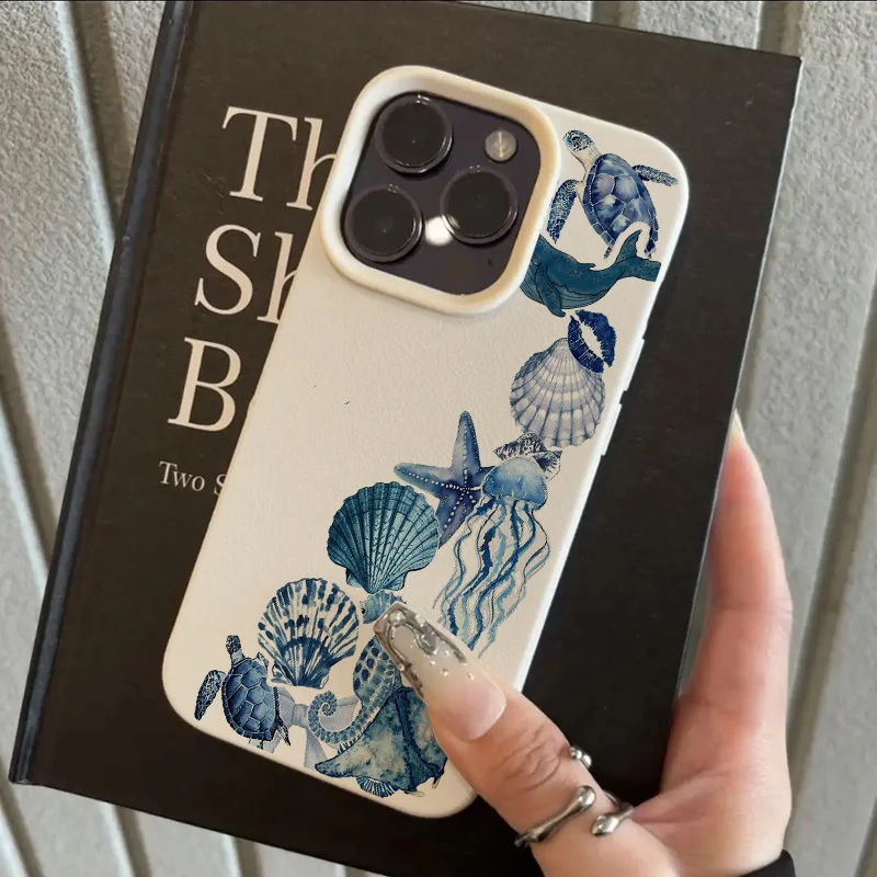 Watercolor Floral Jellyfish Blue Pattern Phone Case For iPhone 17 16 15 14 13 12 11 Pro Max XS XR Plus 17 Air 16 Soft TPU Cover view 4