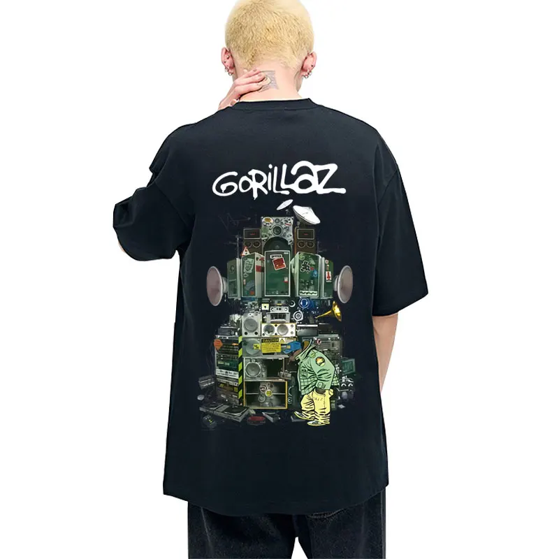 

Gorillaz Graphic Print T-shirt Men Women Hip Hop Rock Fashion Pop Music Streetwear Male Casual High Quality Soft Cotton T Shirts