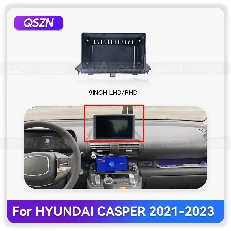 QSZN 9 Inch Car Frame Fascia Adapter Android Radio Dash Fitting Panel Kit For Hyundai casper 2021 2022 2023