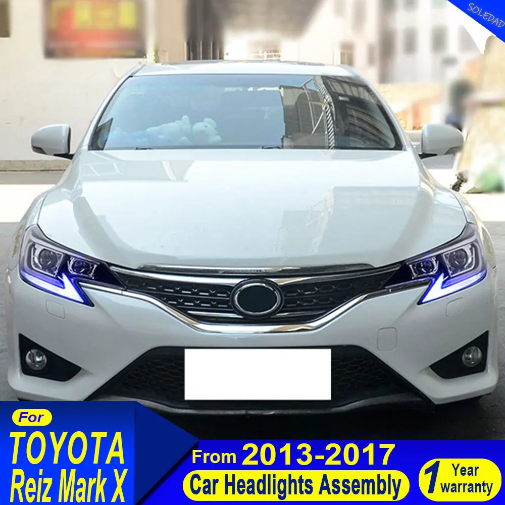 

Автомобильные фары для Toyota Mark X Reiz 2014-2019: Обновленные фары с ДХО, ксеноном, в стиле Lexus, светодиодные линзы-проекторы, автоаксессуары