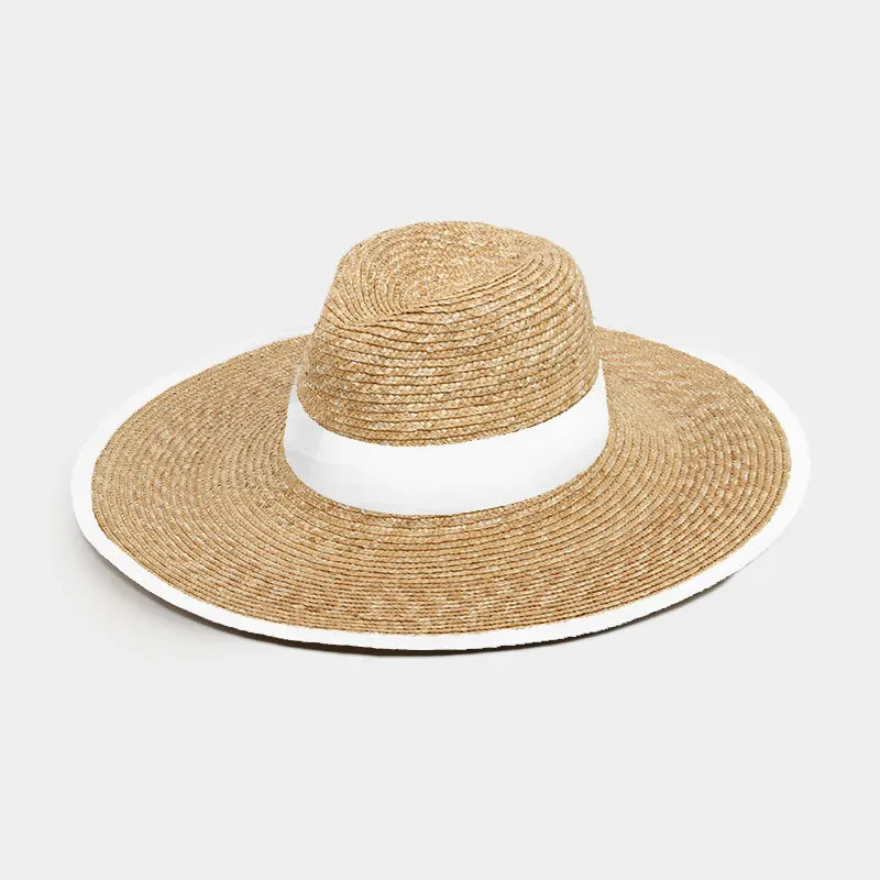 Panama Straw Hat for Women Summer Hat Wide Brim Sun Hat Ribbon Band Beach Hat Holiday outdoor Surfing Hat