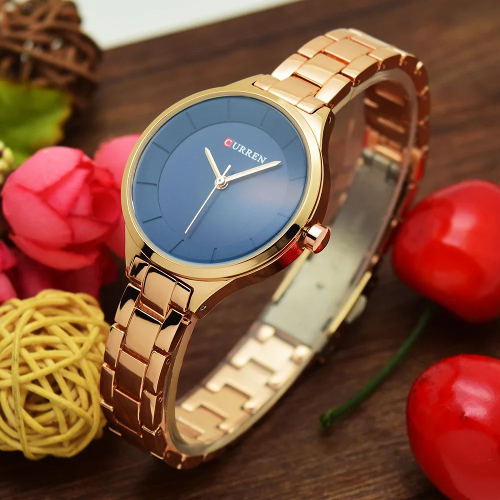 CURREN 9015 Luxury Fashion Women Watches Creative Design Ladies Stainless Steel Quartz Watch Woman Casual Female Clock