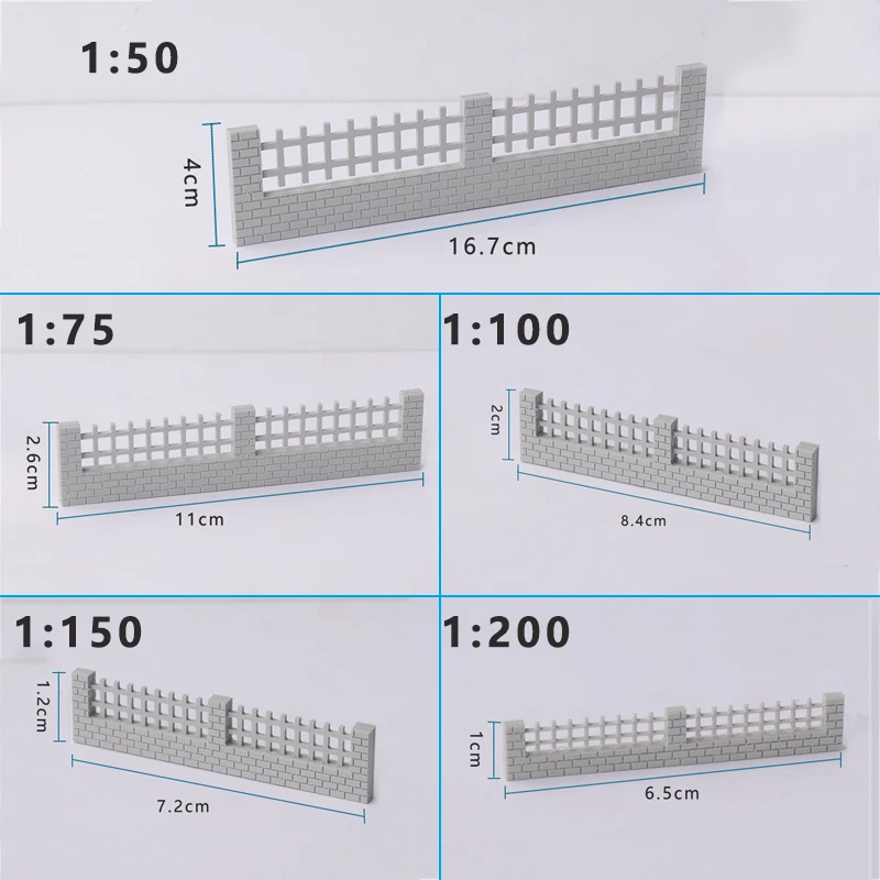 1:50/75/100/150/200 Scale Mini Fence Models for Garden Courtyard Diorama Architectural Models Accessories Micro Landscape Layout