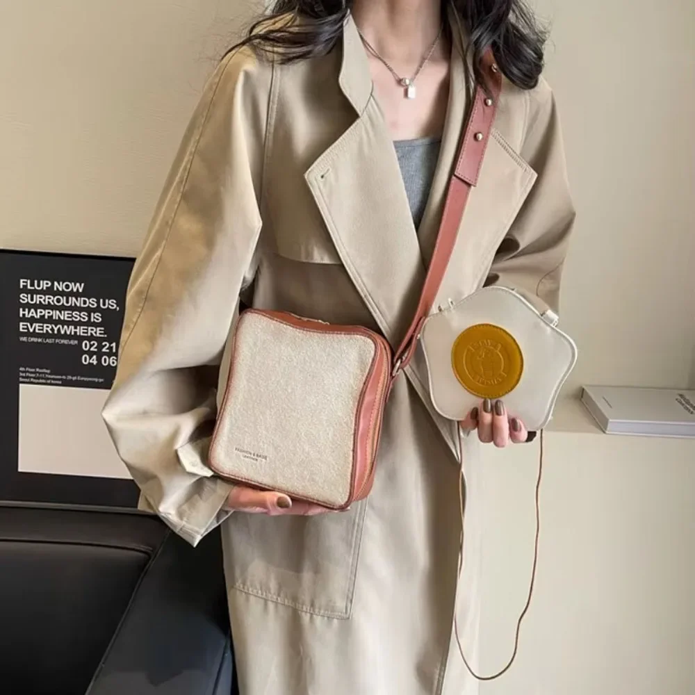 

Fun Toast Design Crossbody Bag Pu Leather Fashion Women Purses and Handbags Girl's Shoulder Bag Female Clutch Bag 2024 New