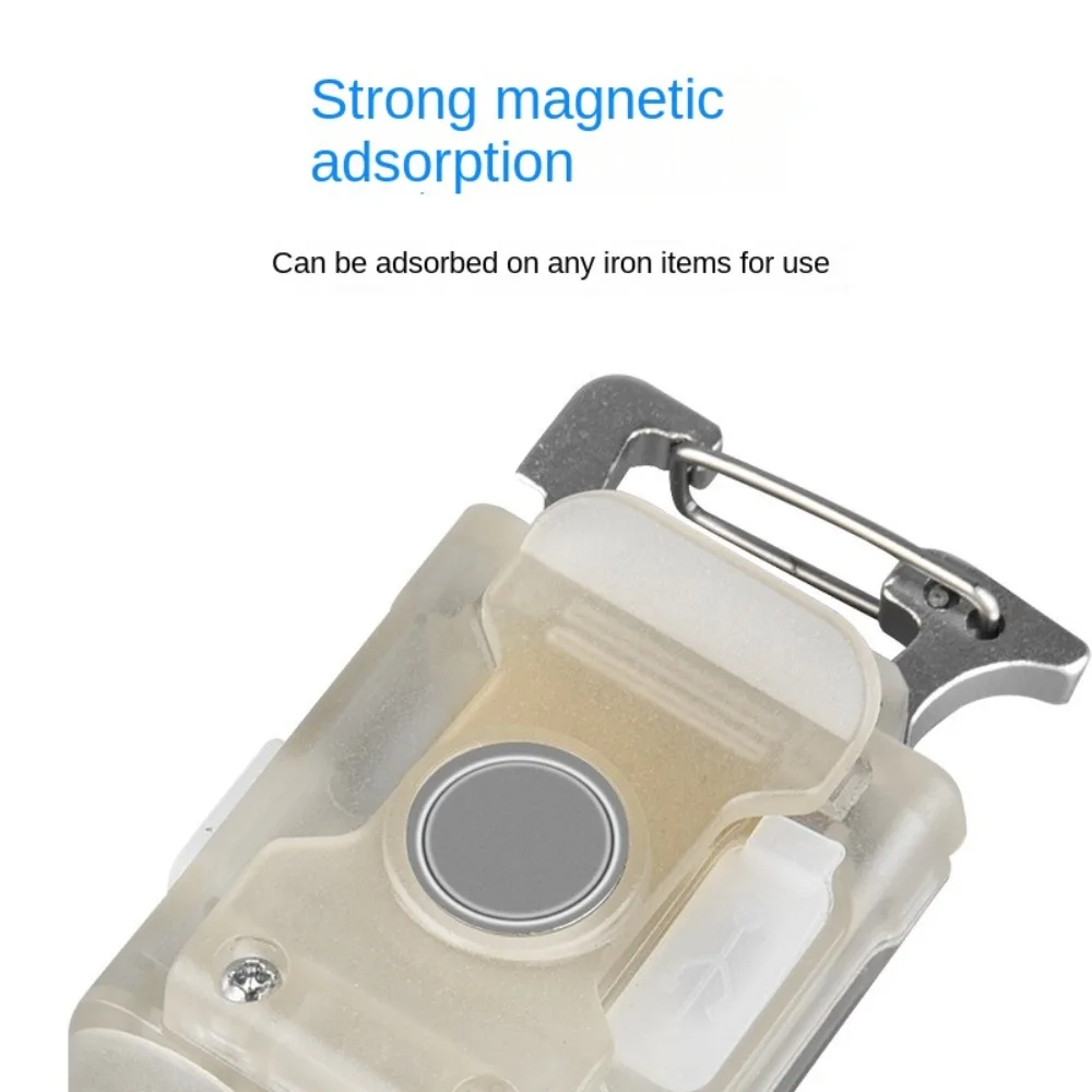 6 Modes Keychain Light Dual Light Source Magnetic Fluorescent Flashlight Ultra-Bright Waterproof Work Light Outdoor Fishing