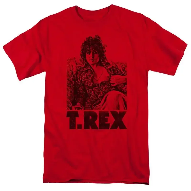 T Rex Lounging Shirt Mens Licensed Rock Band Marc Bolan Red