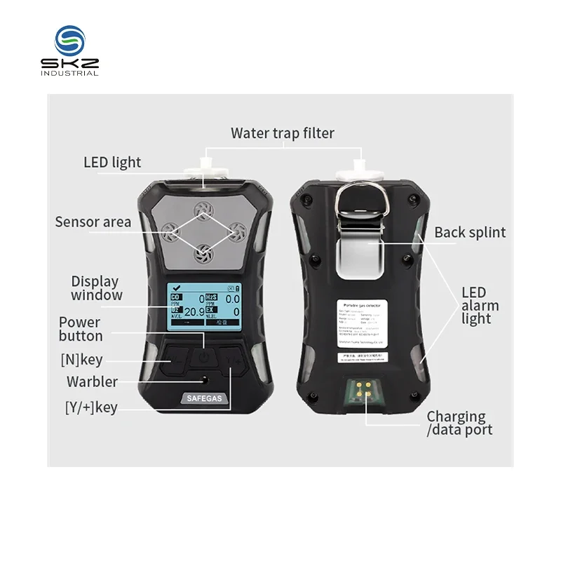 0-100%lel Portable Ch4 Gas Detector Methane Monitor SKZ2054C-CH4 Air Quality Methane Multi Gas Analyzer