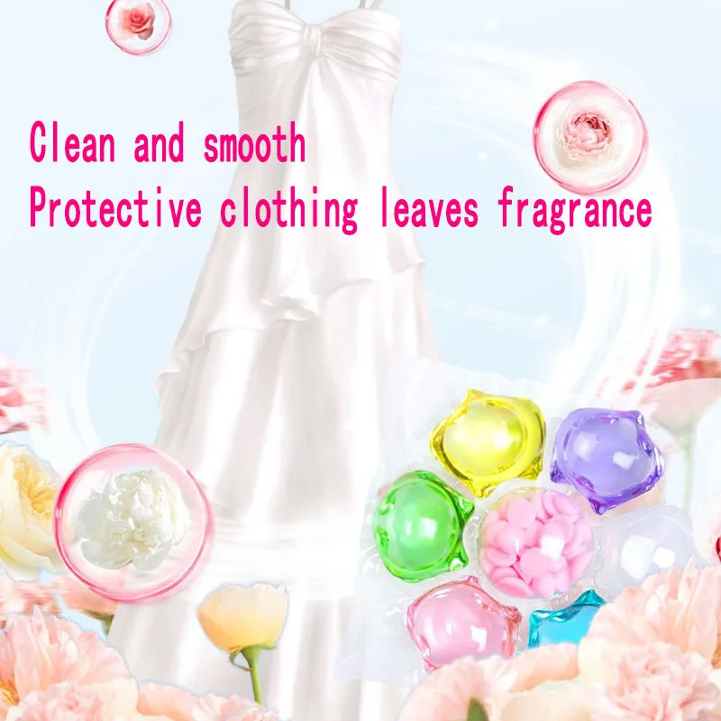30/50Pcs Laundry Gel Beads 7 in 1 Fragrance Multi-purpose Strong Detergent Laundry Aroma Liquid Capsule Ball for Home Dormitory