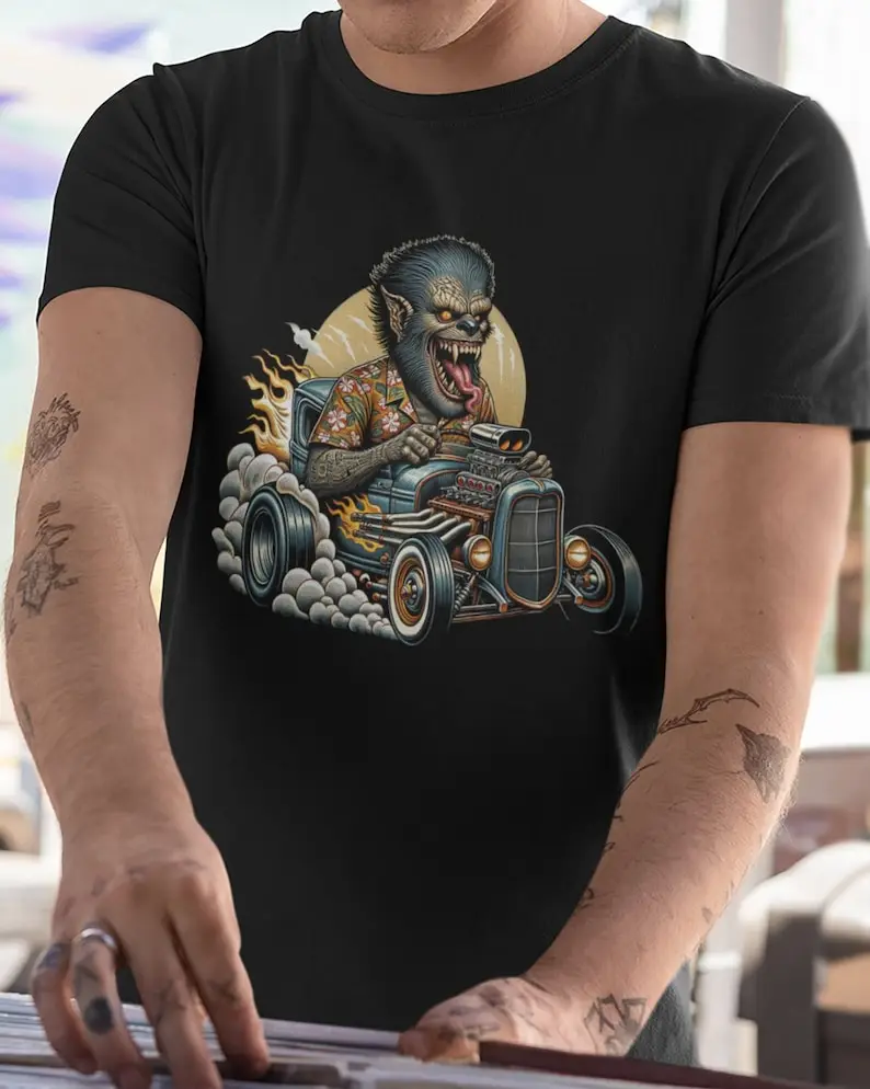 

Werewolf Wolfman Hot Rod Tee