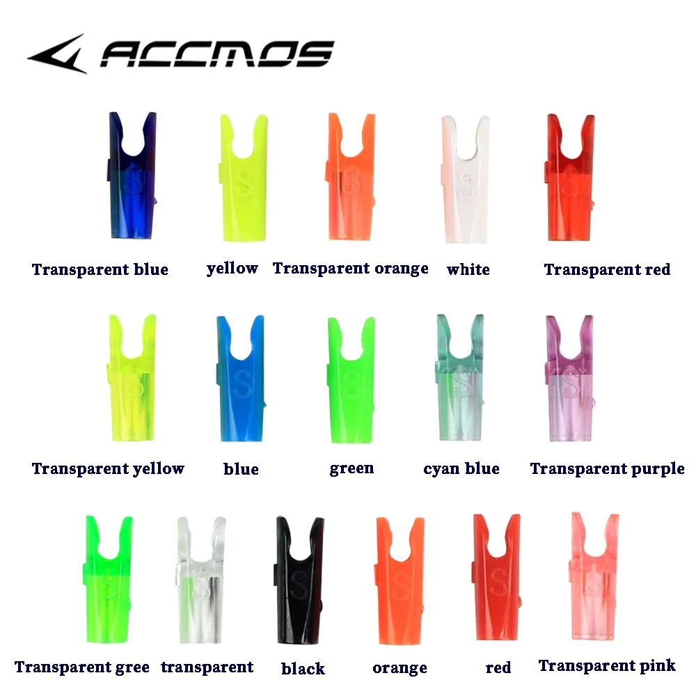

50pcs Arrow nock Plastic Arrow tail Size S For ID4.2mm ID6.2mm ID3.2mm shaft Archery Shooting Accessory