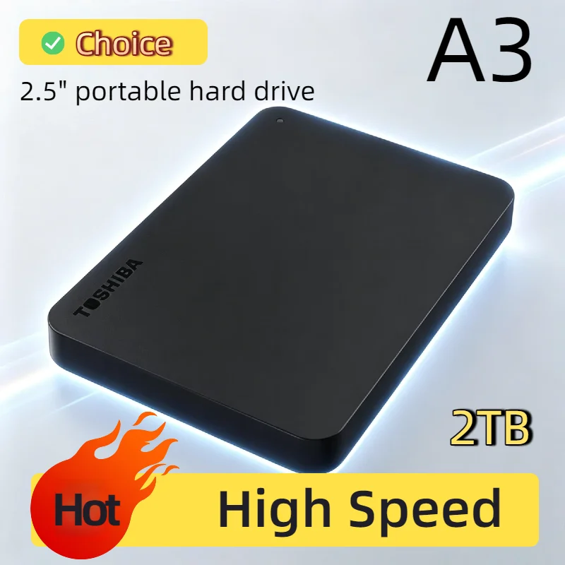 Disco Duro Externo Portátil OEM Toshiba A3 de 500GB, 1TB, 2TB, USB 3.0, de 2.5 Pulgadas, Resistente a Golpes, para Juegos