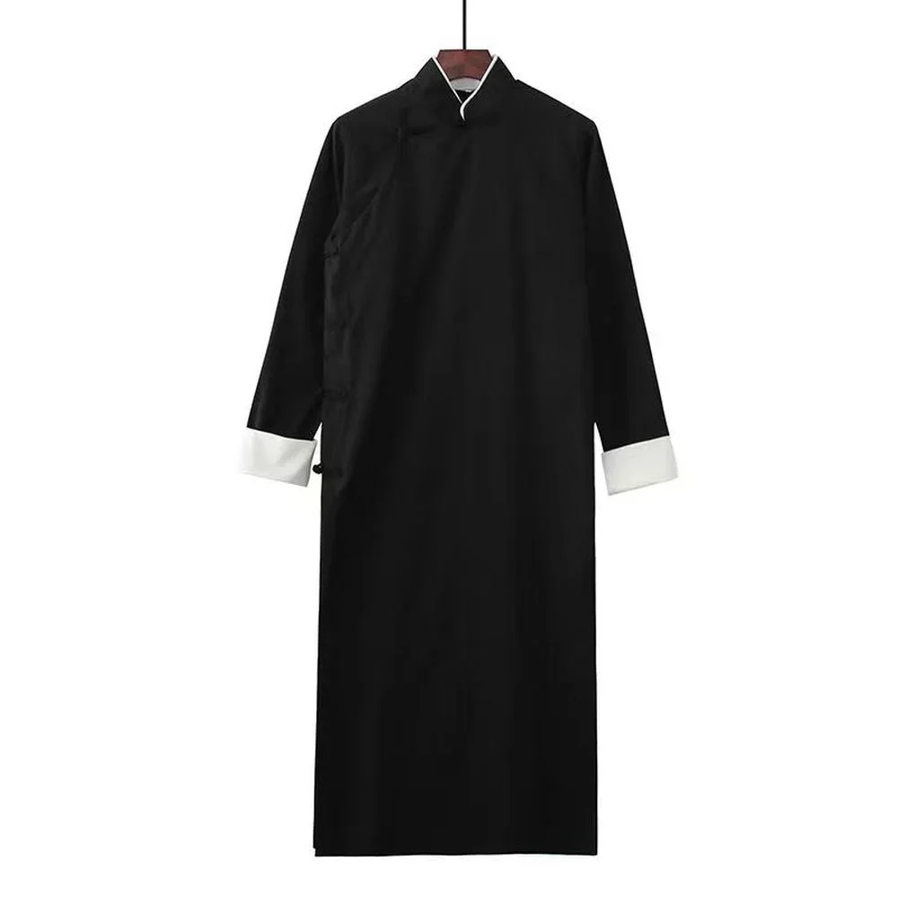 الرجال خندق معطف ربيع الخريف سترة طويلة معطف الكونغ فو Vintage النمط الصيني رداء طويل الطفل الكبار عبر الحديث ازياء