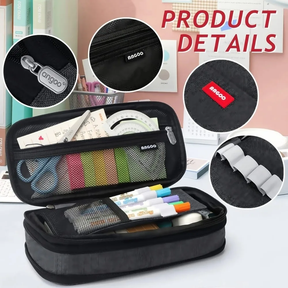 

Fashion Large Capacity Pencil Bag Multifunctional Portable Pen Case Durable Double-layer Stationery Bag Gift