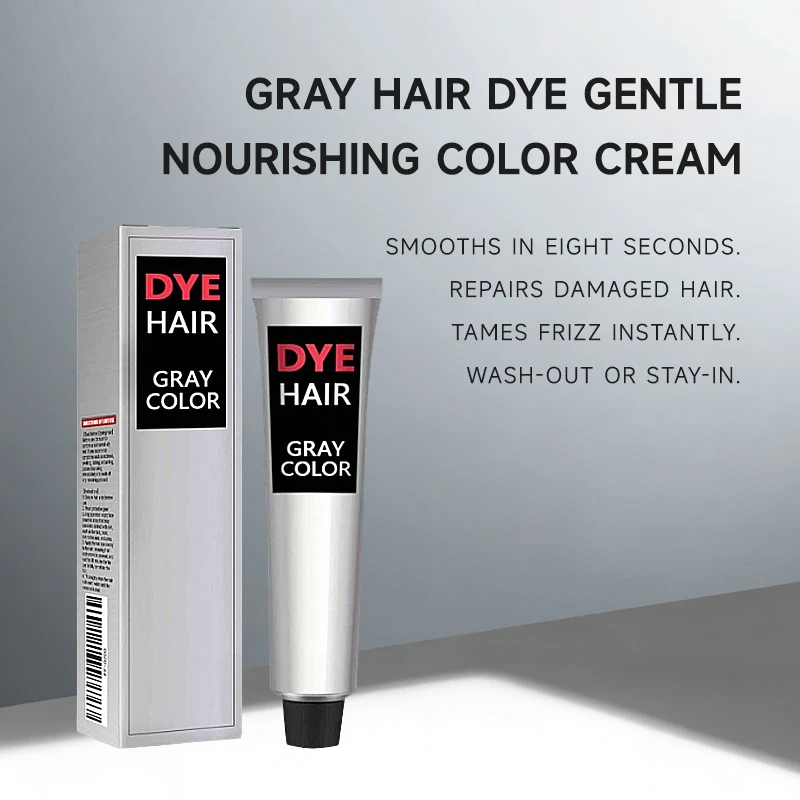 

Краска для седых волос Модная серебряная краска для волос Легко наносится Долговечный Нежный питательный крем-краска для волос Не повреждающий 100 мл