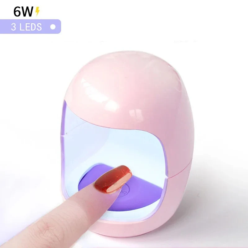 Mini secador rápido de uñas, lámpara UV LED USB de 6W, máquina de diseño de huevos de manicura, herramienta de Arte de uñas de un solo dedo, curado de Gel con USB gratis