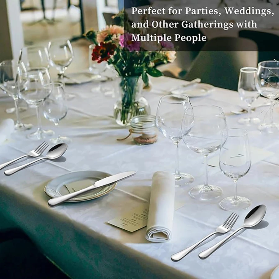 60 قطعة مجموعة الفضيات خدمة ل 12 أطباق من الفولاذ المقاوم للصدأ مجموعة أدوات المائدة مرآة مصقولة مجموعة أطباق تشمل الشوك ملاعق سكين