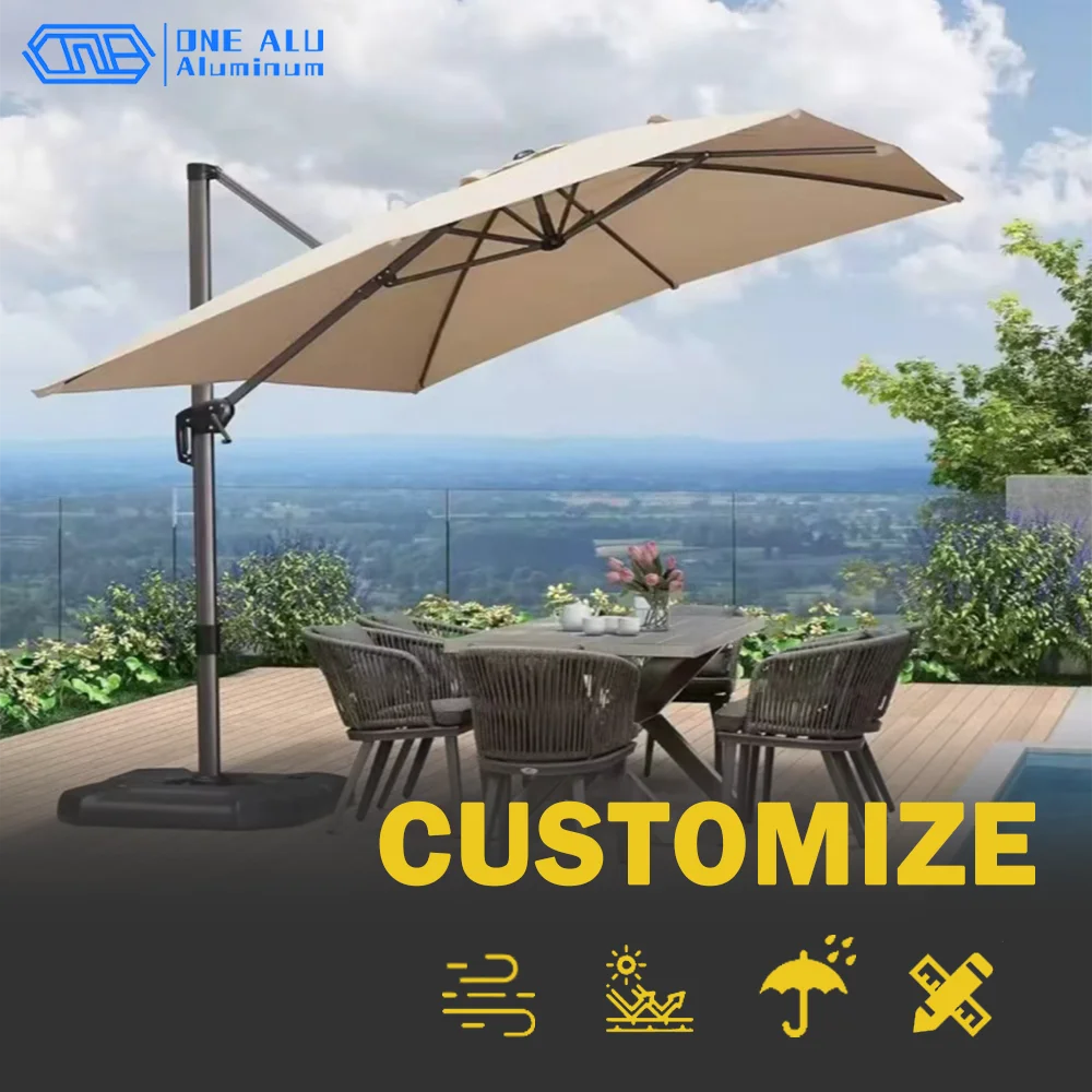 

High - Quality Outdoor Aluminum Market Umbrella - Sturdy Frame, Anti - Fade Canopy, Worldwide Delivery