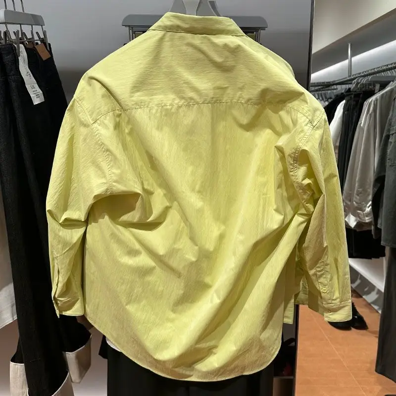 Spring and Autumn Summer New Casual Solid Color Versatile Shirt Loose Long Sleeve Premium Shirt Men's Minimalist Top