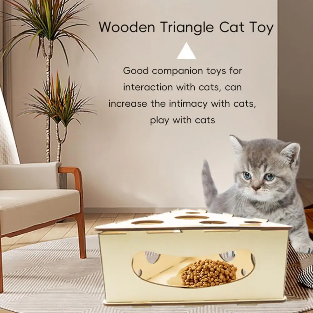 

Focus Play Cat Toy Cat Puzzle Box Toy Set for Indoor Cats Wooden Ball Maze Game Educational Scratching Post Soft for Kittens