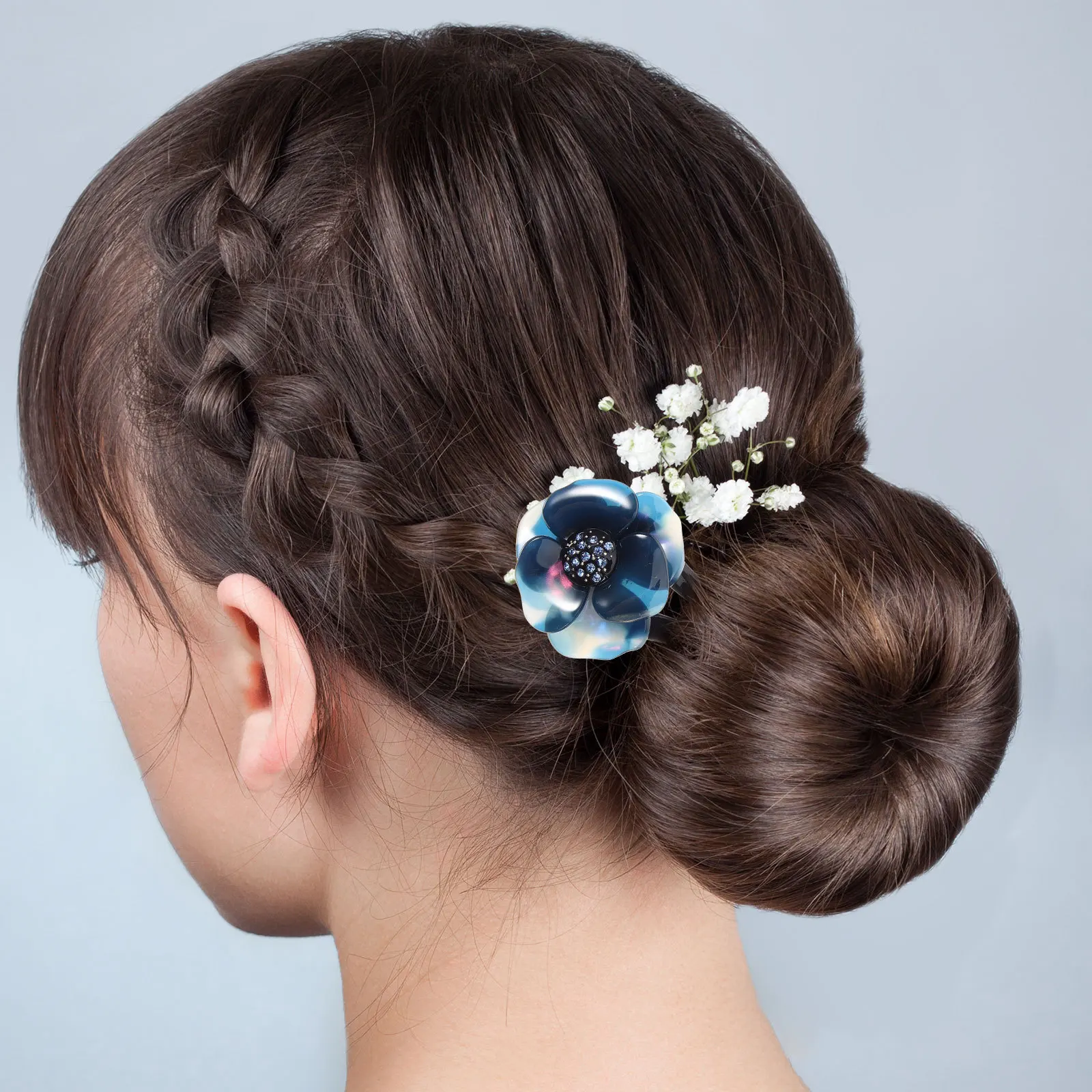 

Rhinestone Hair Chopstick Traditional Floral Hairpin Retro Chinese Style Hair Stick Elegant Vintage Hairpin for Women Girls