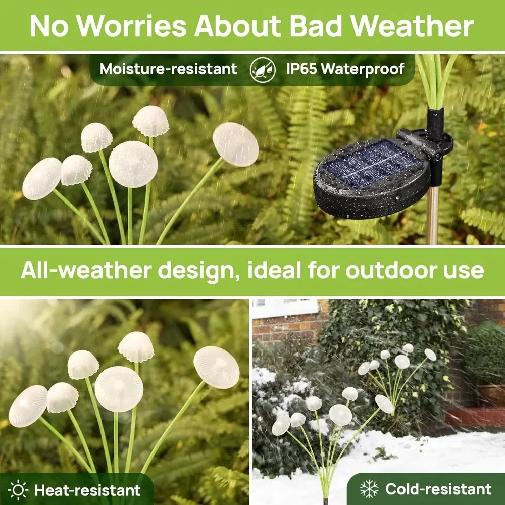 

Outdoor Dual Mode LED Solar Mushroom Lights Solar Lights Waterproof Decor Yard Patio Pathway Jellyfish for Garden Decoration