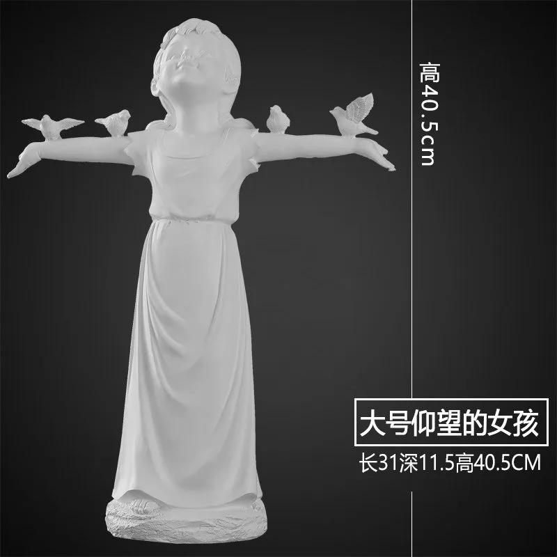 Angel plaster statue ornament, Nordic desktop ins ornament, cute mini small portrait sculpture, character statue