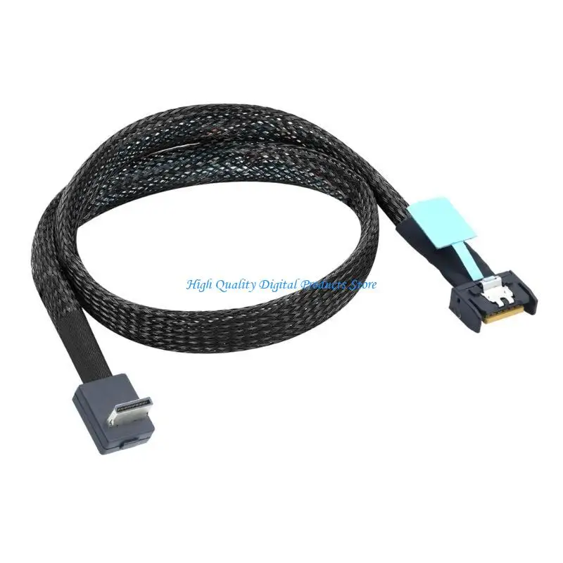

U2JE Speed Gen5 PCIE MCIOs 4I 4X 38P Male to Oculink SFF8611 4I 90degree NVME for SSDs Cable for Server Data Connection