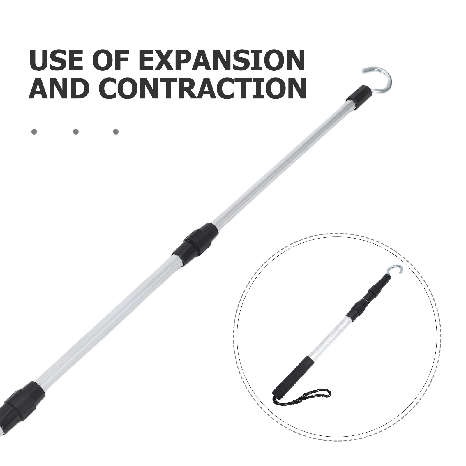 Multifunctional Extendable Attic Ladder Puller Aluminum Alloy Telescopic Pole Hook for Stair Pull Down Rv Awning Garage Window