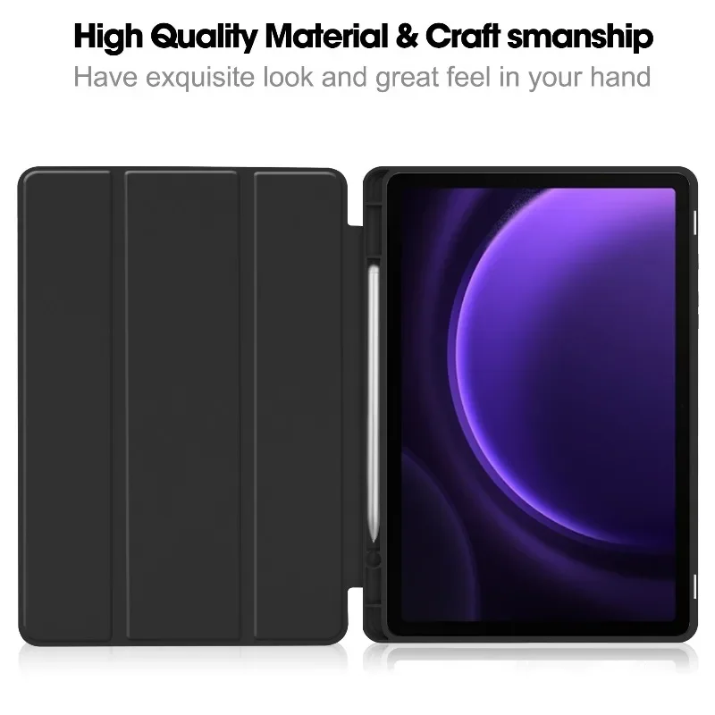 

Suitable for Samsung S9 S10 Tablet Cases S9 FE 11in Three-fold Acrylic Case with Pen Slot S10 FE Plus 13.1in Protective Cover