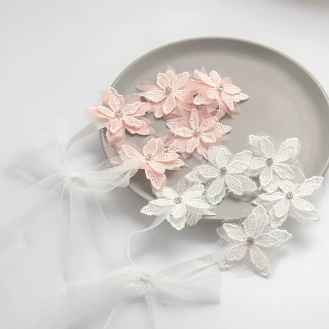 

Girls Lace Floral Headband Summer Baby Elastic Hairband Flower Wreath for Girls Headwear Photo Props Kids Party Hair Accessories