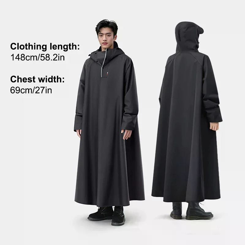 두꺼운 업그레이드 롱 모터사이클 레인코트 옥스포드 천 자전거용 내구성 방수 판초 유니섹스 전기 자전거용