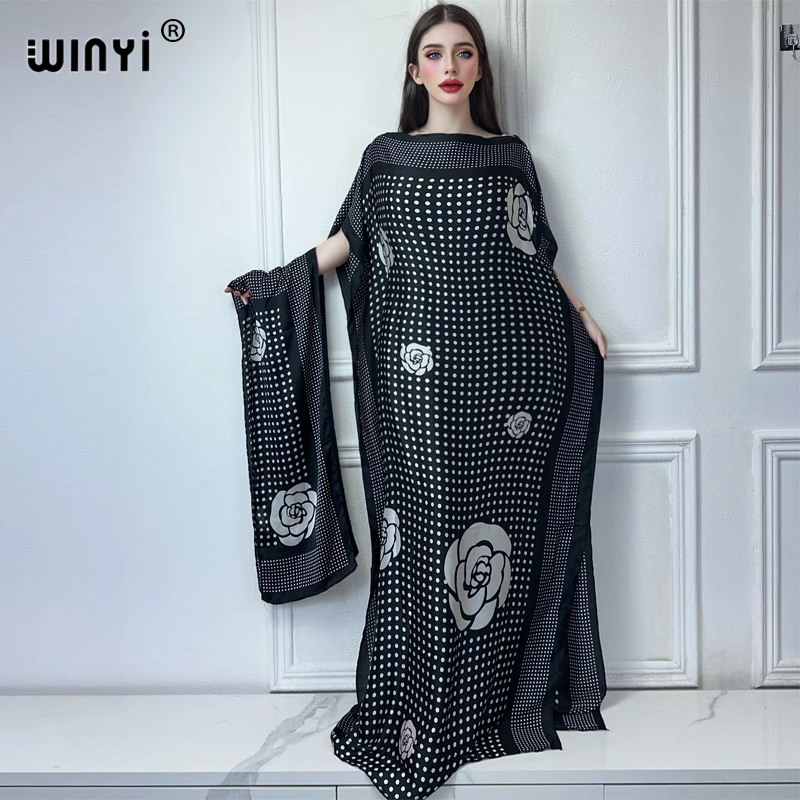 

WINYI muslim african traditional dress for woman abaya dubai luxury 2024 Kaftan robes,Elegant Maxi Length Dress beach cover up