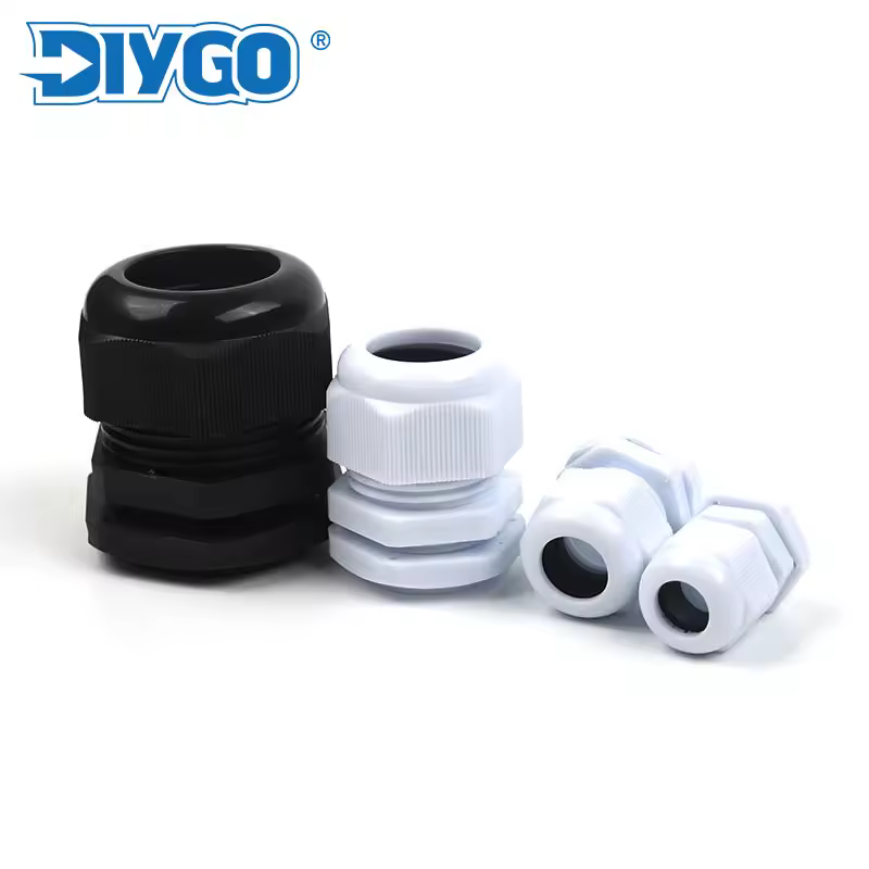 Presse-étoupes étanches IP68, connecteur de câble en plastique en nylon réglable, noir et blanc, bricolage, 7, 9, 11, 13.5, 16, 19, 21, 25
